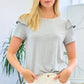 Contrast Ruffle Sleeve Top