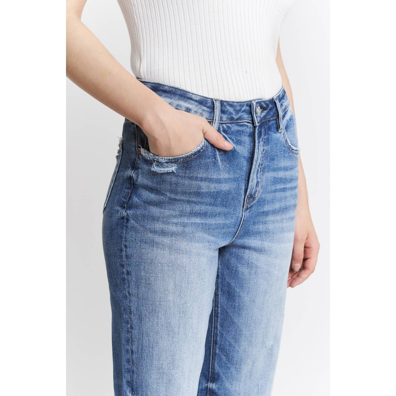 MICA HIGH RISE RAW HEM LOOSE FIT STRAIGHT