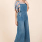 DENIM TIE BACK OVERALLS
