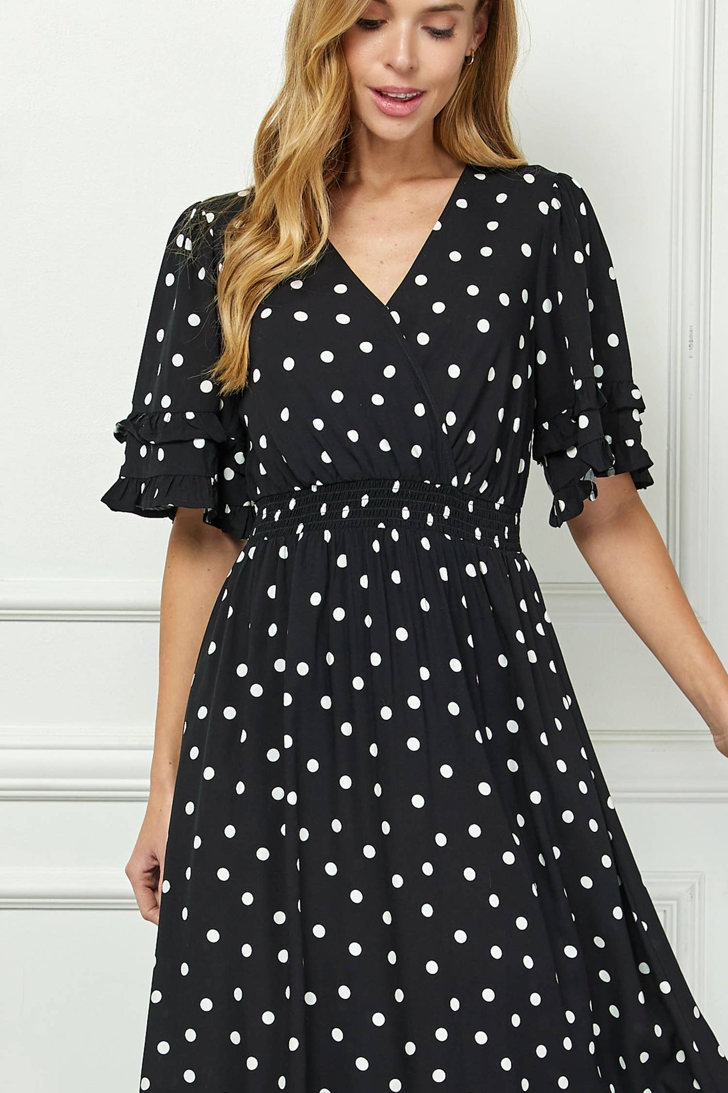 Polka-dot Kimono-style Dress