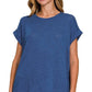 Roll-Sleeve Lightweight Sweater