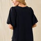 Black Puff Sleeve Top
