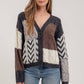 PATCHWORK CABLE KNIT CARDIGAN