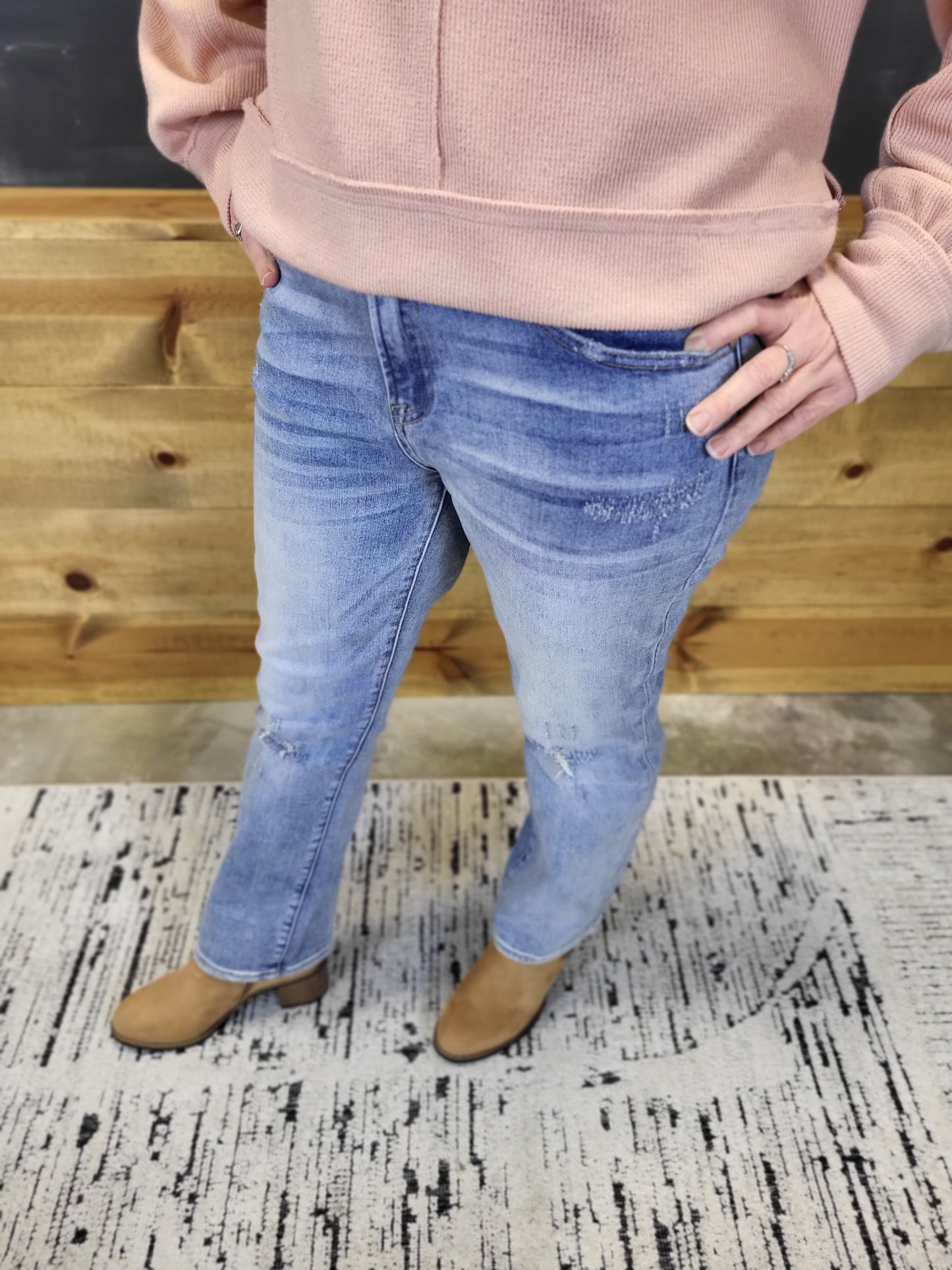 Rylee Risen Jeans - MID RISE SLIM STRAIGHT JEANS