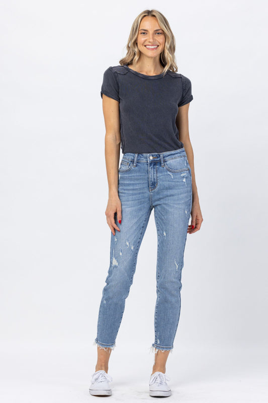 Judy Blue: Melody High Rise Mineral Wash Relaxed Fit
