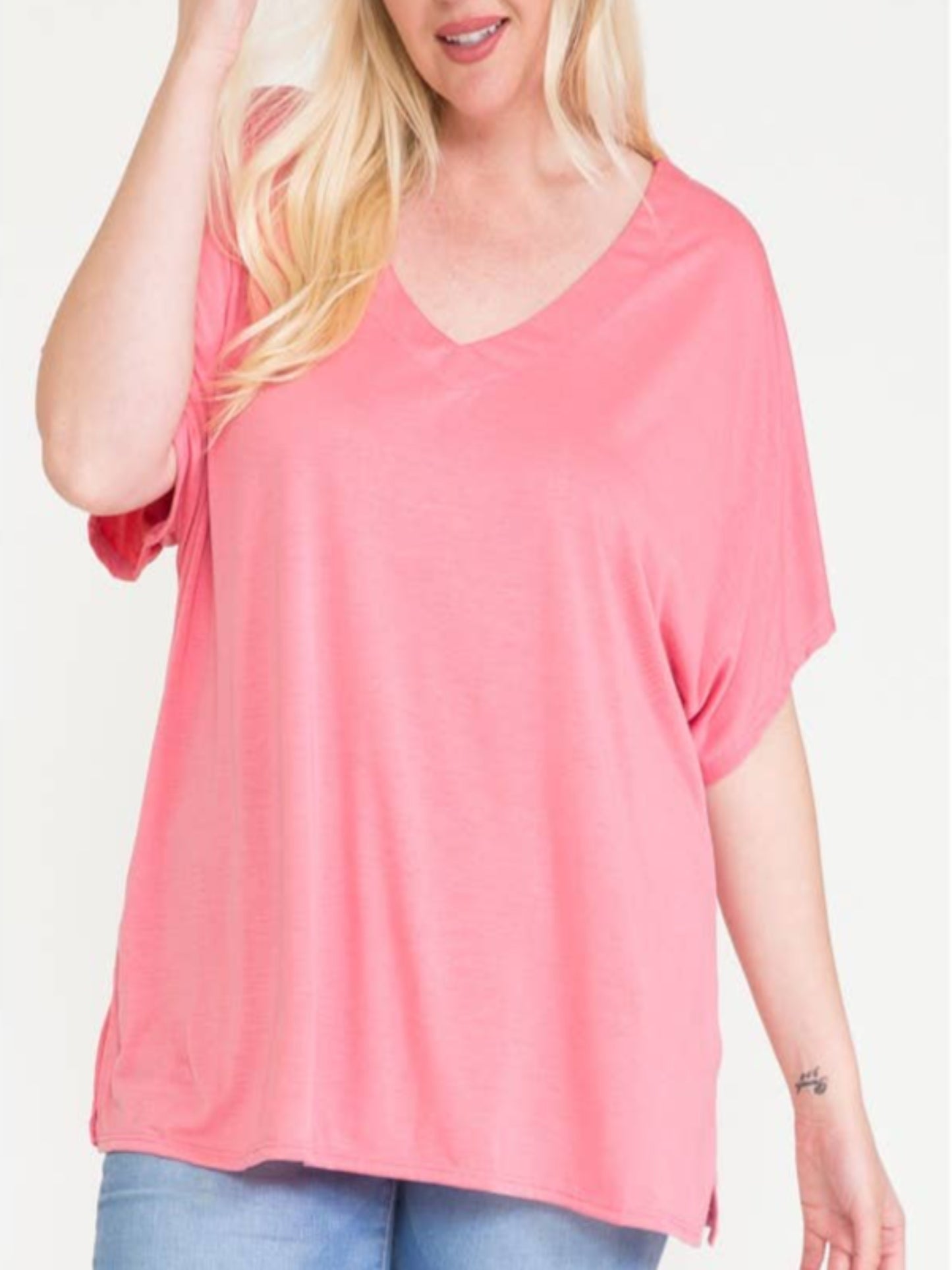 Curvy Dolman Basic Blouse Top